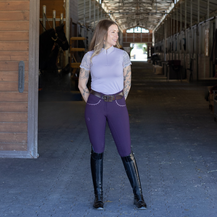 Evolution Full Seat Breeches - Dark Plum - HIGH WAIST