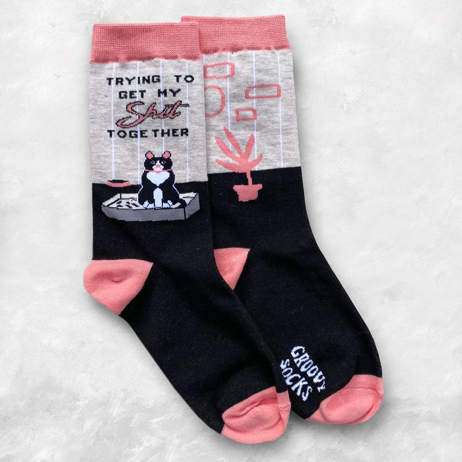 Trying Cat Womens Crew Socks image 3