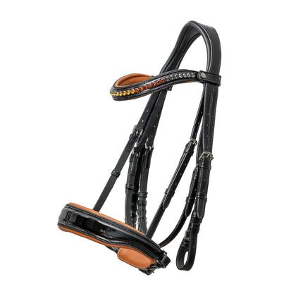 The Tuscany Black Patent Leather Double Bridle