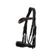 🤎 The Aachen Rolled Black Patent Leather Double Bridle