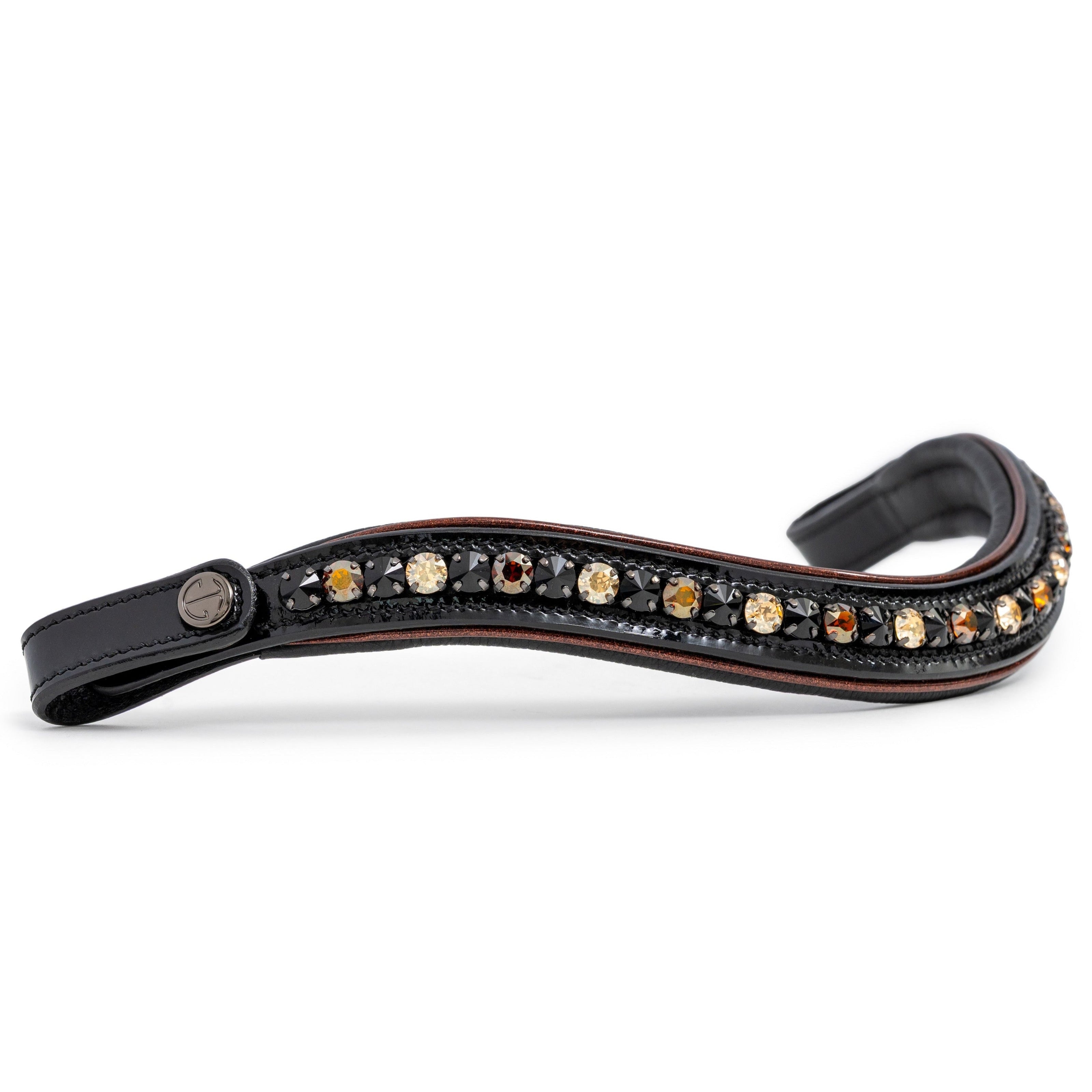 🤎 The Aachen Rolled Black Patent Leather Snaffle Bridle