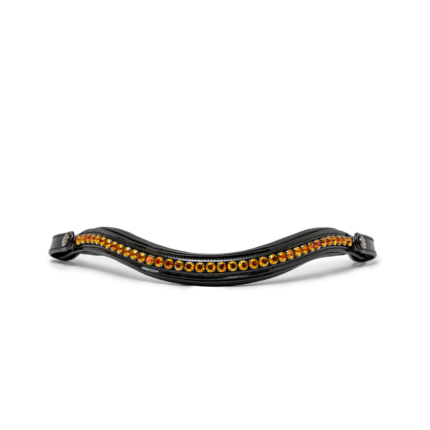 🤎 The Umbria Rolled Black Patent Leather Double Bridle