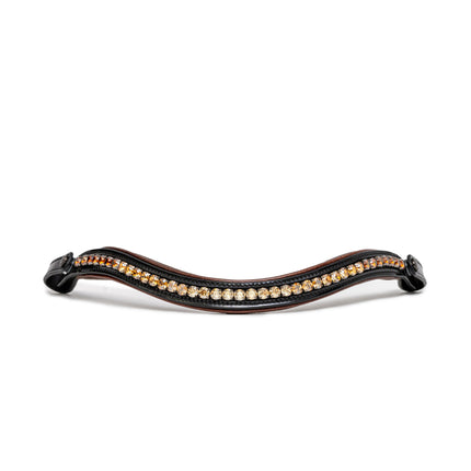 The Palermo Black Patent Leather Snaffle with Brown Padding