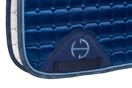 Romance Collection Satin Classic Dressage Saddle Pad (Cob) - Prussian Blue