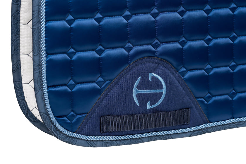 Romance Collection Satin Classic Dressage Saddle Pad (Cob) - Prussian Blue