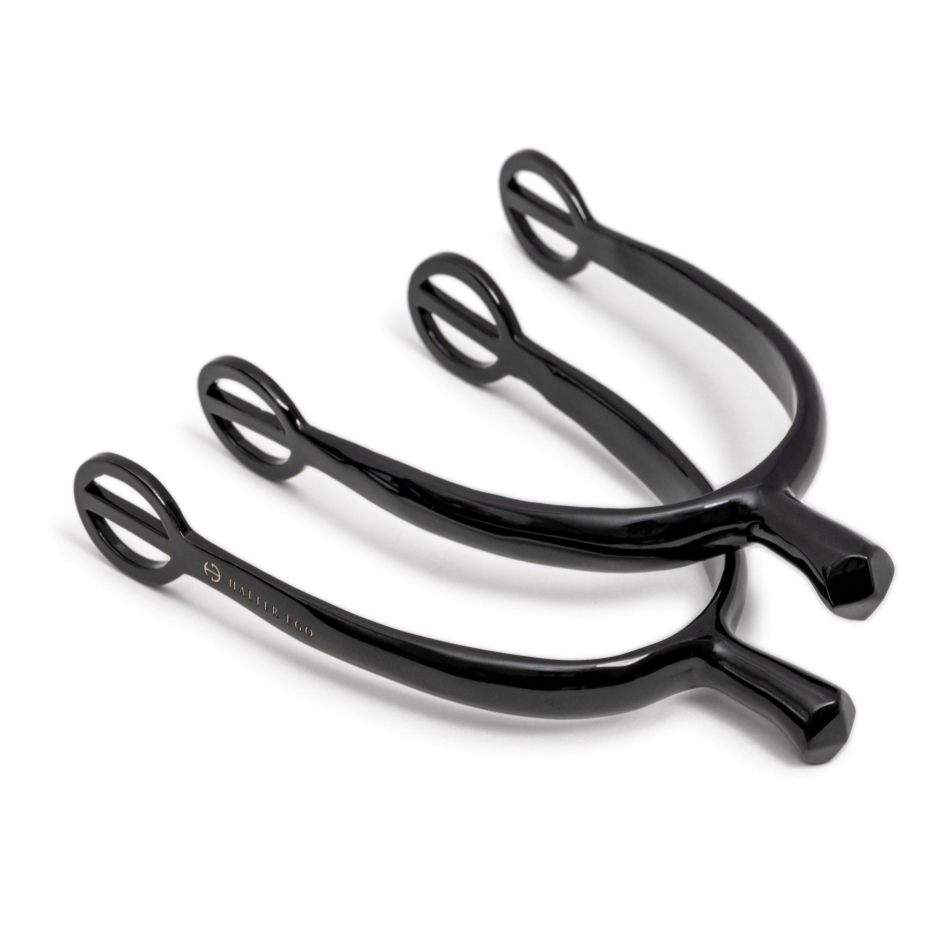 Gloss Black Spurs With 3D Shank