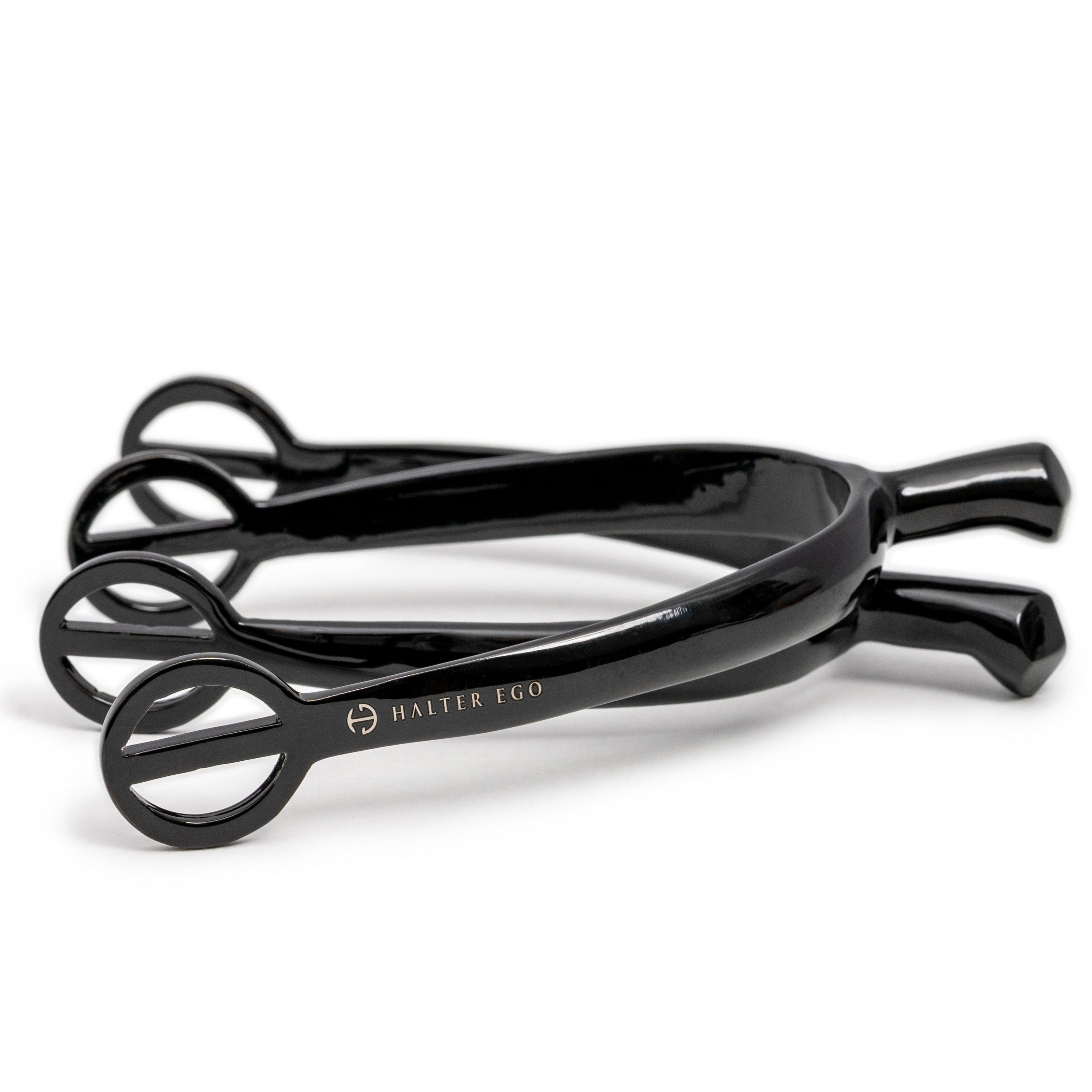 Gloss Black Spurs With 3D Shank