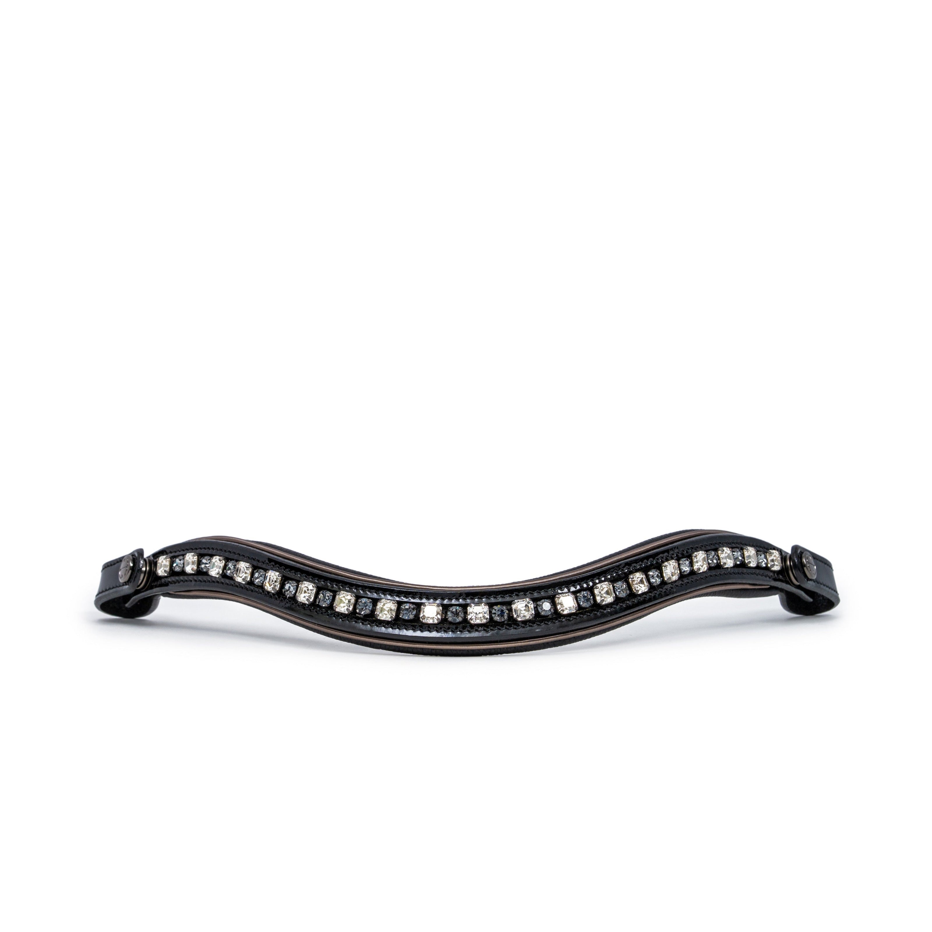 Ocala Black Patent Leather Snaffle Bridle With Removable Flash