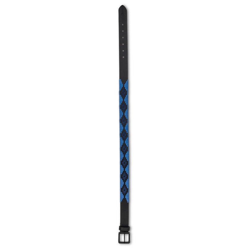 Azul Nocturno - Midnight  & Sky Blue Black Leather Polo Belt