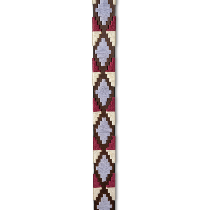 Viñedo - Burgundy, Lavender Ice Blue, Brown & Ivory Brown Leather Polo Belt