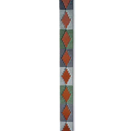El Valle  - Sage Green, Willow & Silver Cognac Leather Polo Belt