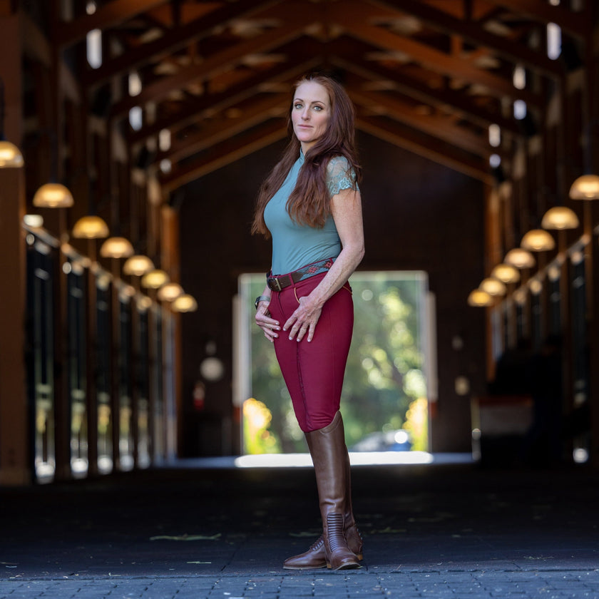 Evolution Full Seat Breeches - Barn Red - MID WAIST