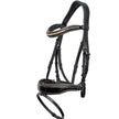 🖤 The Gotham Black Patent Snaffle Bridle – Patent Leather | Croc Print | Ombre Austrian Crystal Browband