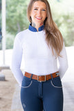 Roxana - Black & Luxe Gray Long Sleeve Riding Shirt