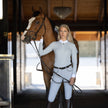 Heidi - Long Sleeve Riding Top with Crystal Fabric Trim