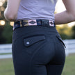 El Mercado - Navy, Antique Gold & Pink Brown Leather Polo Belt