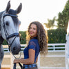 Tara Short Sleeve Lace Competition Shirt - Navy