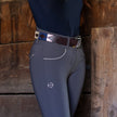 El Mercado - Navy, Antique Gold & Pink Brown Leather Polo Belt