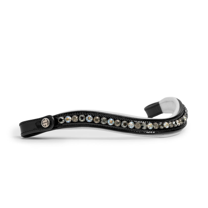 ❄️ Mont Blanc Black Patent Double Bridle With White Padding