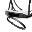 ❄️ Mont Blanc Black Patent Leather Snaffle Bridle With White Padding & Removable Flash