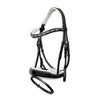 ❄️ Mont Blanc Black Patent Leather Snaffle Bridle With White Padding & Removable Flash